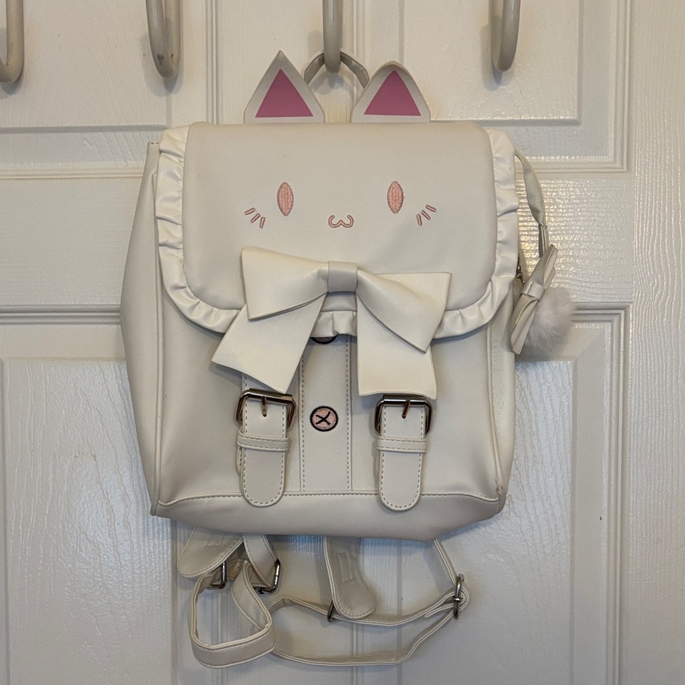 Cute White Cat Backpack